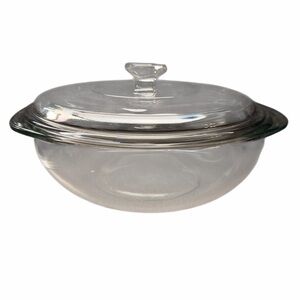 Vintage Pyrex Clear Glass Covered Mixing Dish